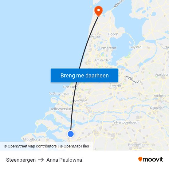Steenbergen to Anna Paulowna map