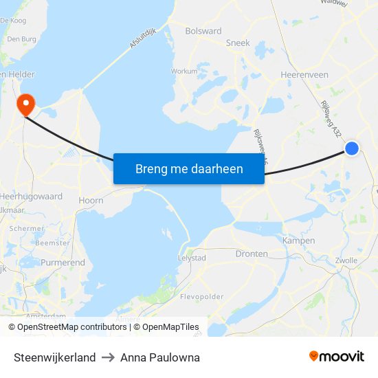 Steenwijkerland to Anna Paulowna map