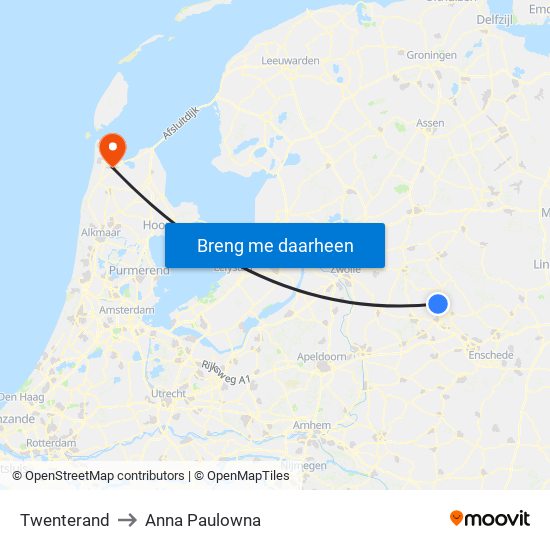 Twenterand to Anna Paulowna map