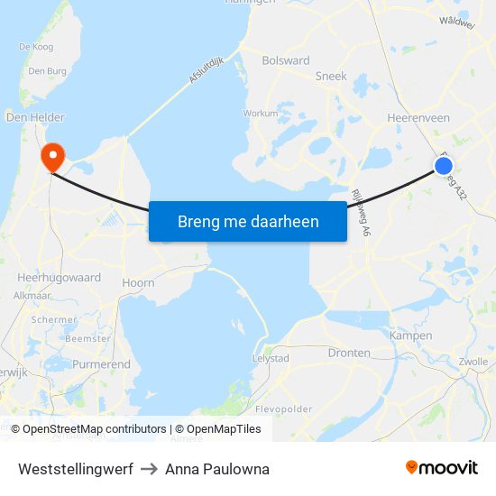 Weststellingwerf to Anna Paulowna map