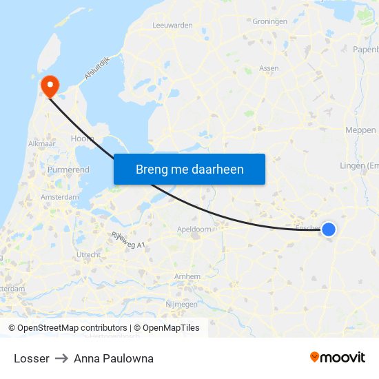 Losser to Anna Paulowna map