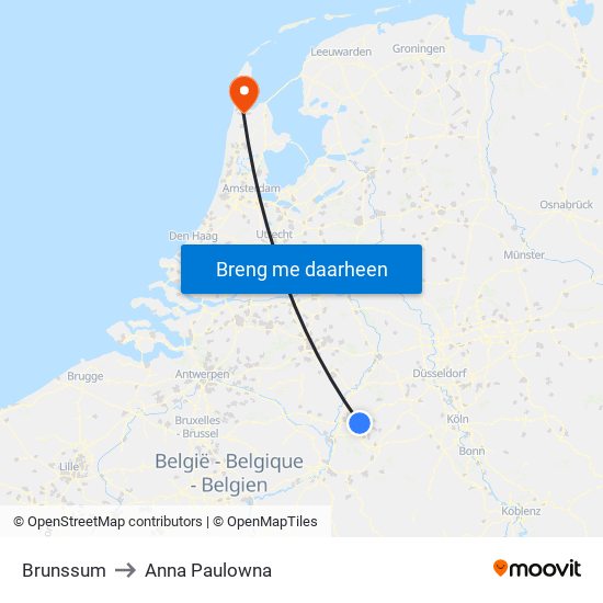 Brunssum to Anna Paulowna map