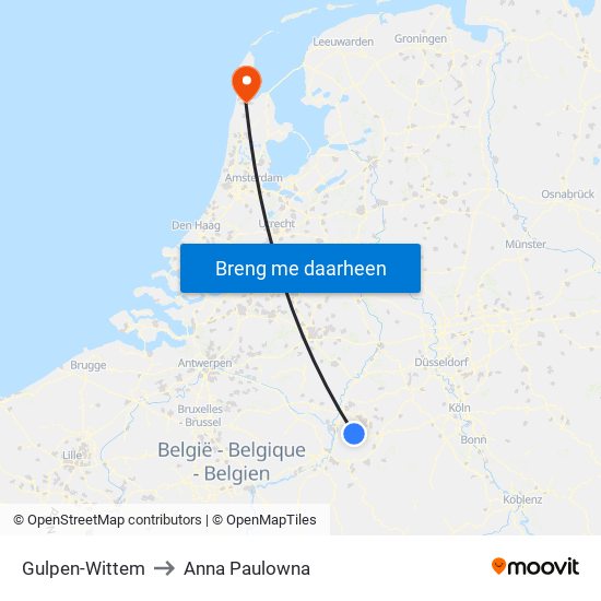 Gulpen-Wittem to Anna Paulowna map