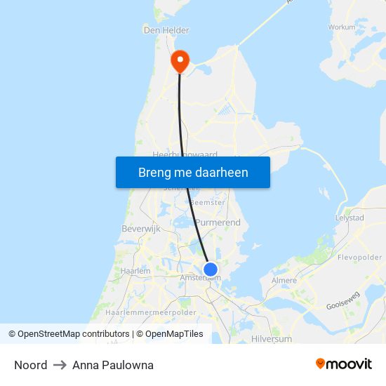 Noord to Anna Paulowna map