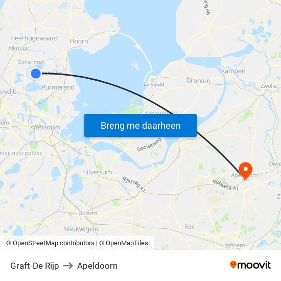 Graft-De Rijp to Apeldoorn map