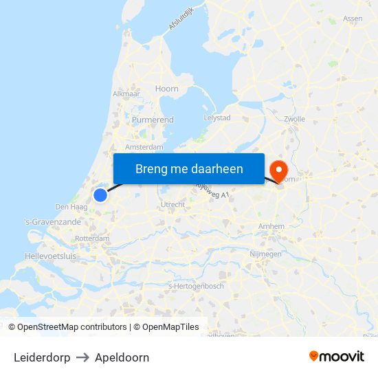 Leiderdorp to Apeldoorn map
