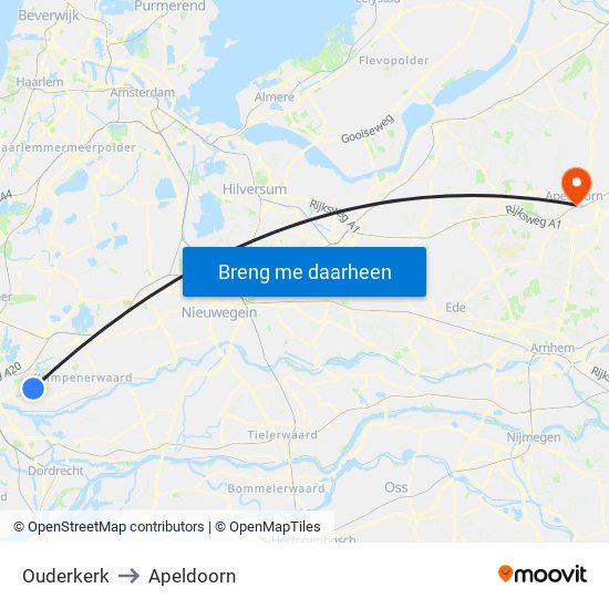 Ouderkerk to Apeldoorn map