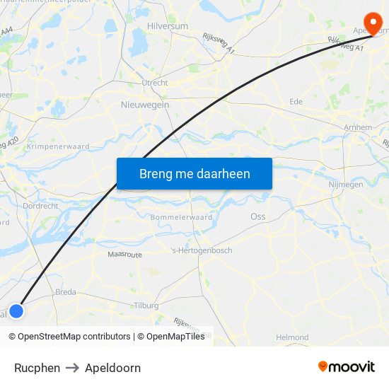 Rucphen to Apeldoorn map