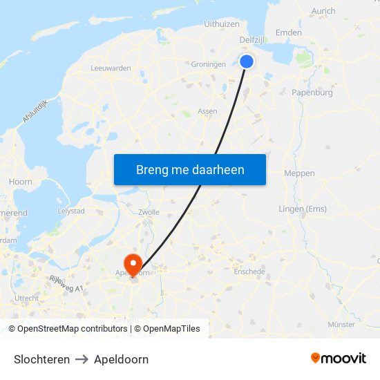 Slochteren to Apeldoorn map