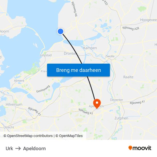 Urk to Apeldoorn map