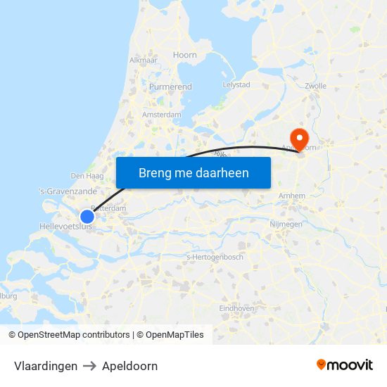 Vlaardingen to Apeldoorn map