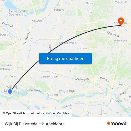 Wijk Bij Duurstede to Apeldoorn map