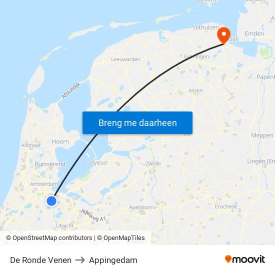 De Ronde Venen to Appingedam map