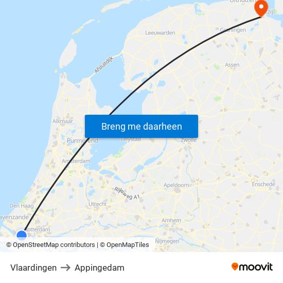 Vlaardingen to Appingedam map