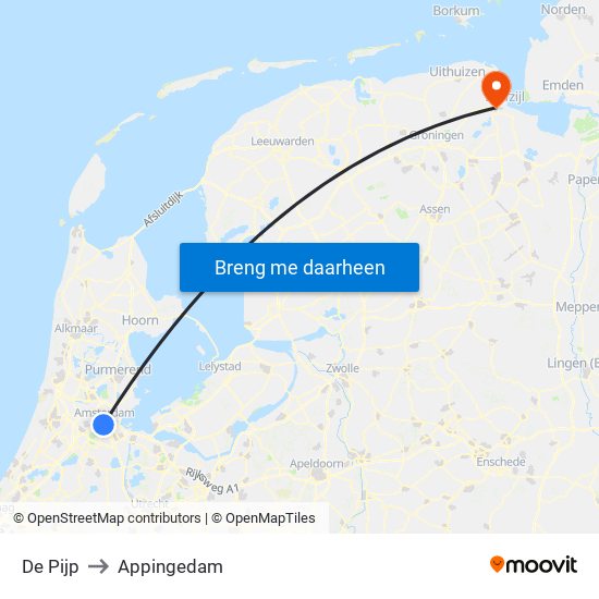 De Pijp to Appingedam map