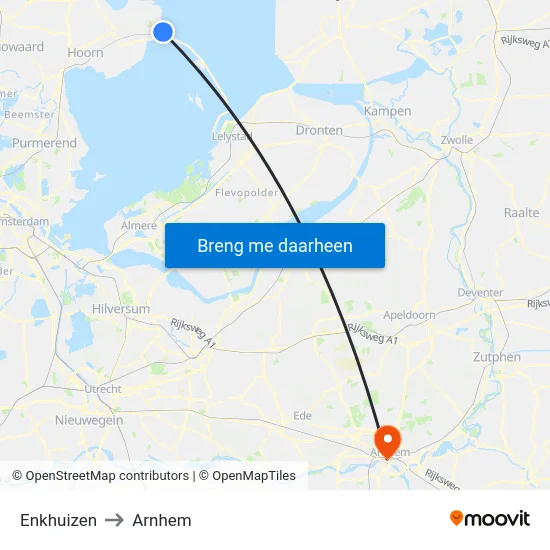 Enkhuizen to Arnhem map