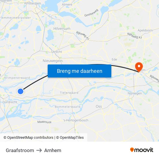 Graafstroom to Arnhem map