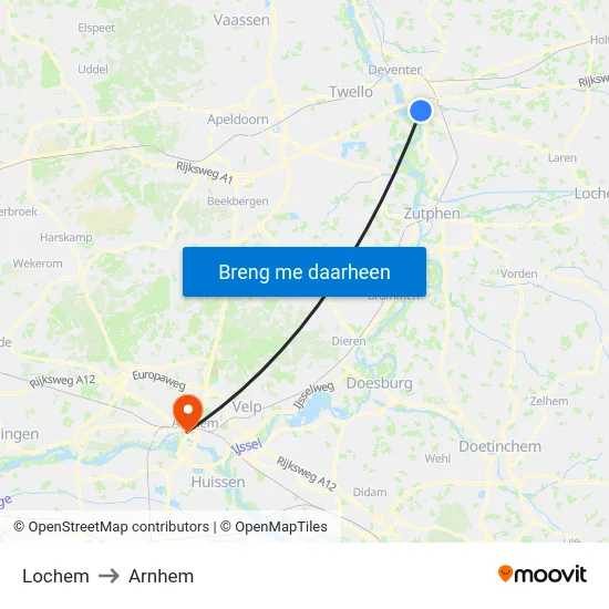 Lochem to Arnhem map