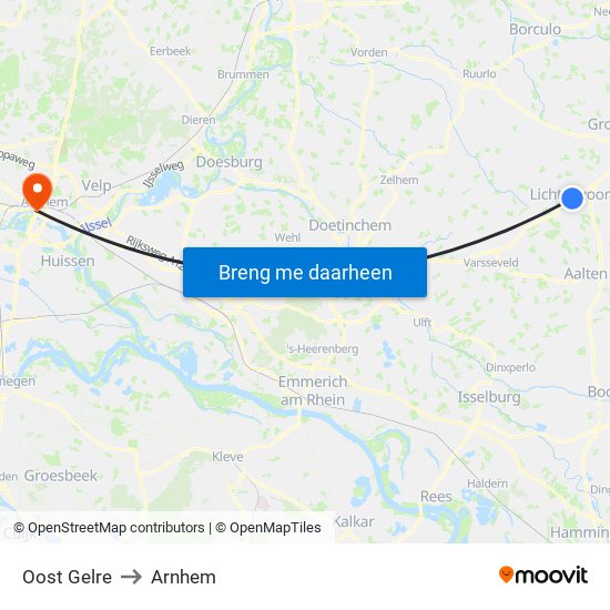 Oost Gelre to Arnhem map