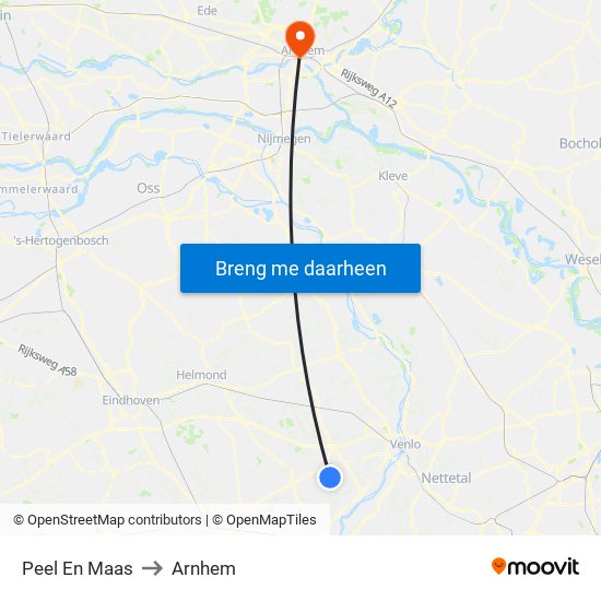 Peel En Maas to Arnhem map