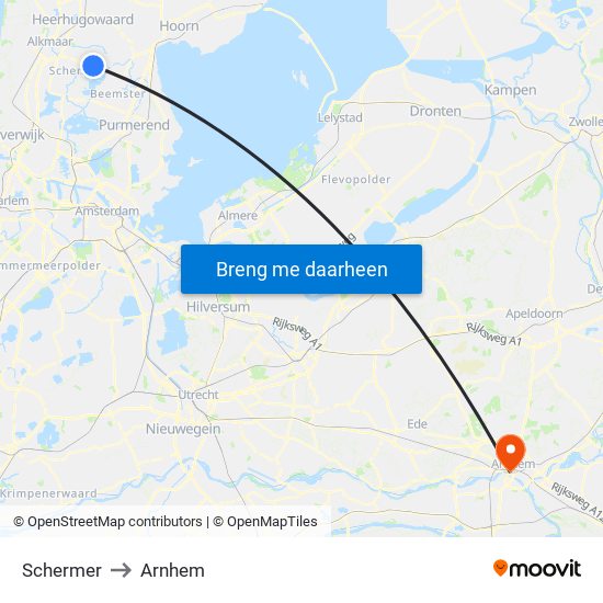 Schermer to Arnhem map