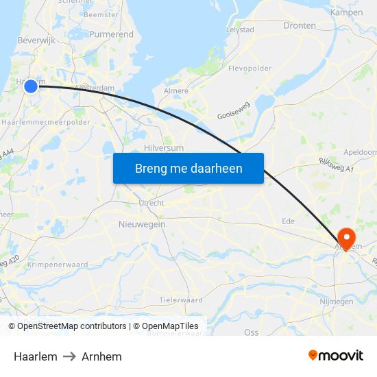 Haarlem to Arnhem map
