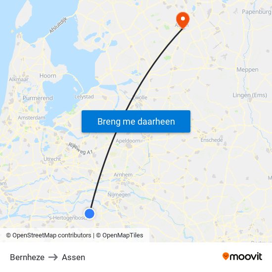 Bernheze to Assen map