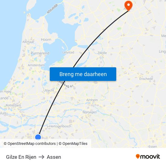 Gilze En Rijen to Assen map