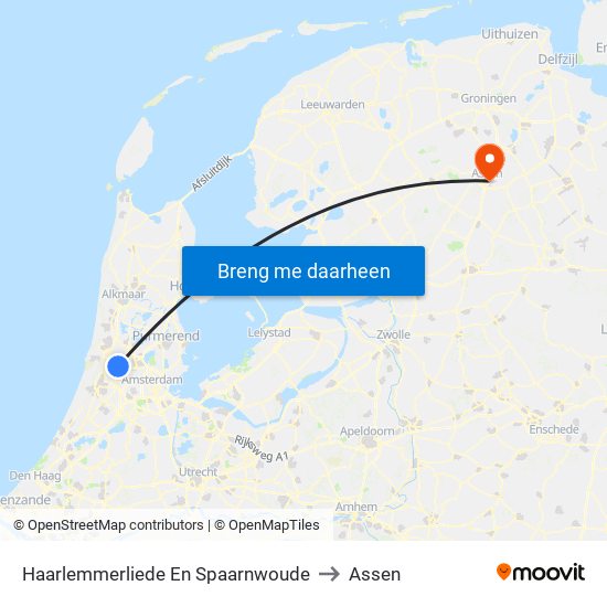 Haarlemmerliede En Spaarnwoude to Assen map