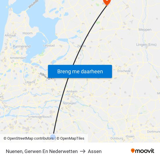 Nuenen, Gerwen En Nederwetten to Assen map