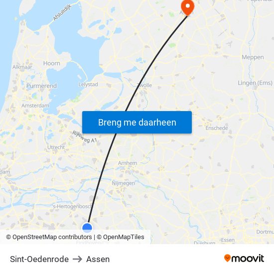 Sint-Oedenrode to Assen map