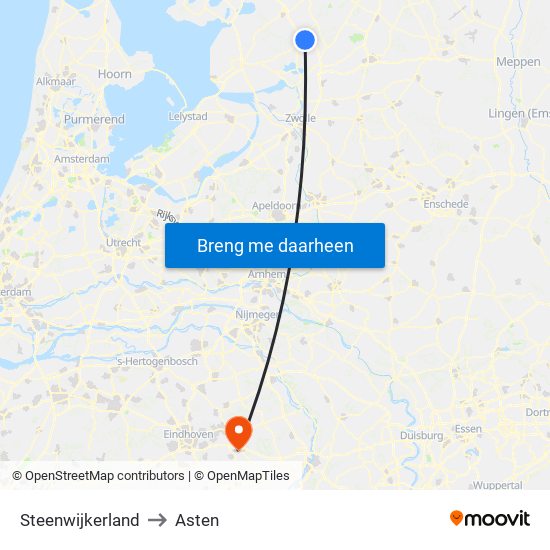 Steenwijkerland to Asten map