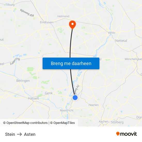 Stein to Asten map