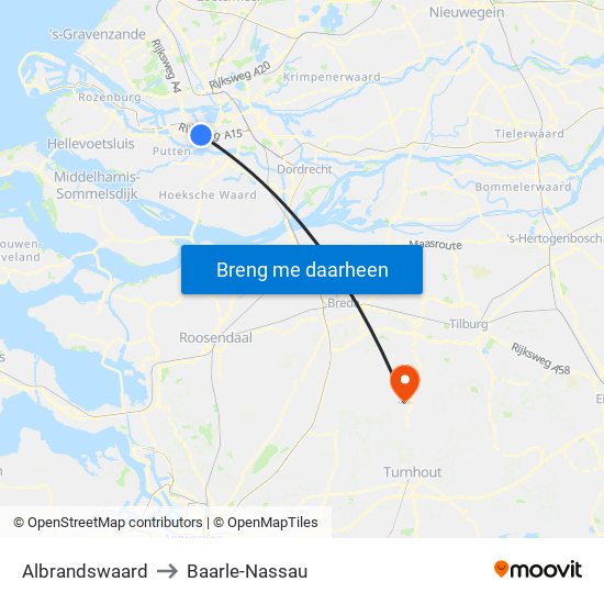 Albrandswaard to Baarle-Nassau map