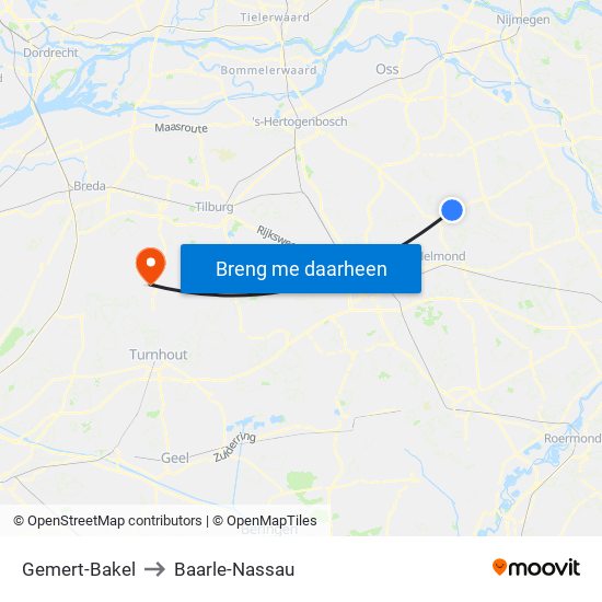 Gemert-Bakel to Baarle-Nassau map