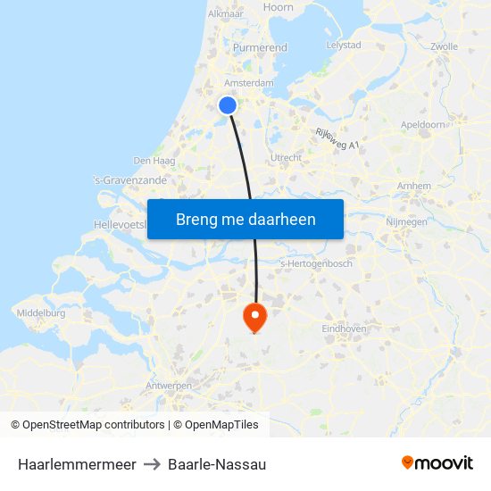 Haarlemmermeer to Baarle-Nassau map