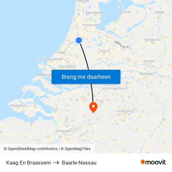Kaag En Braassem to Baarle-Nassau map