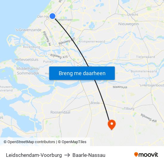 Leidschendam-Voorburg to Baarle-Nassau map