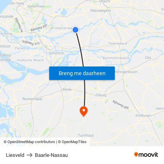 Liesveld to Baarle-Nassau map