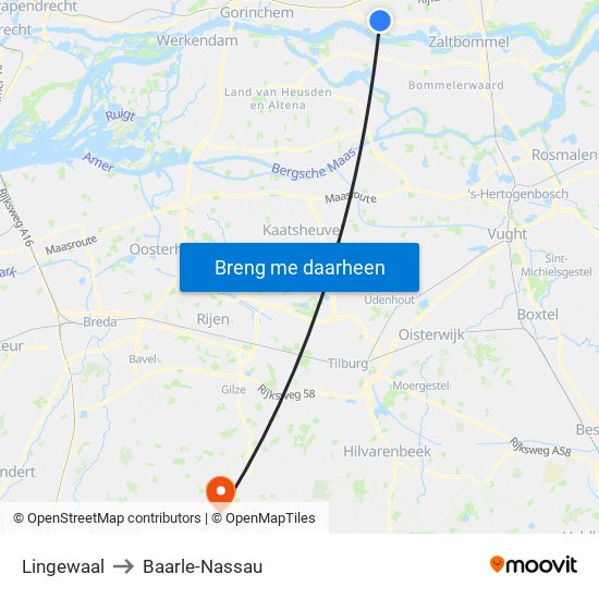 Lingewaal to Baarle-Nassau map