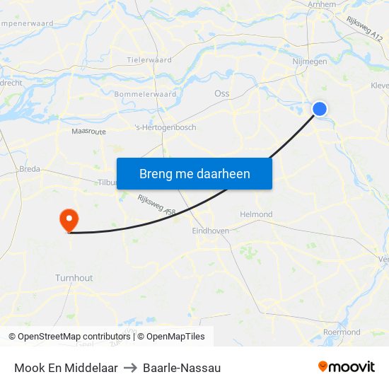 Mook En Middelaar to Baarle-Nassau map