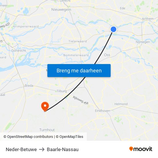 Neder-Betuwe to Baarle-Nassau map