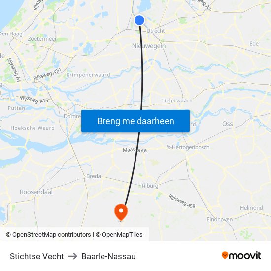 Stichtse Vecht to Baarle-Nassau map