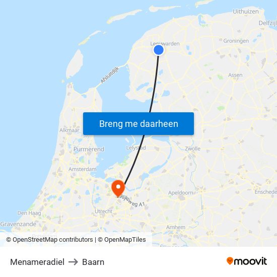 Menameradiel to Baarn map