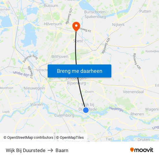 Wijk Bij Duurstede to Baarn map