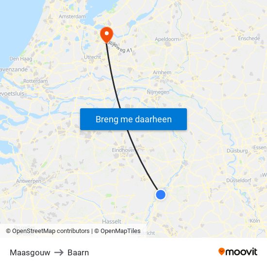 Maasgouw to Baarn map