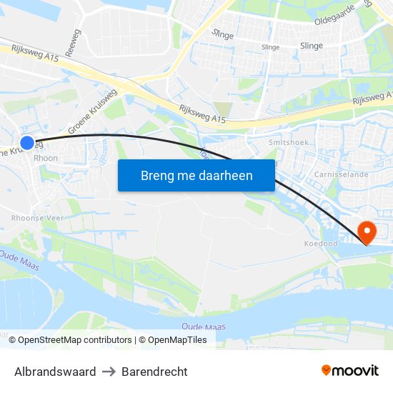 Albrandswaard to Barendrecht map