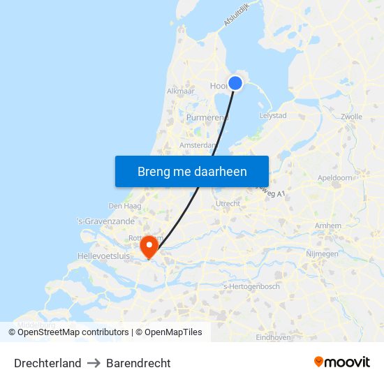 Drechterland to Barendrecht map