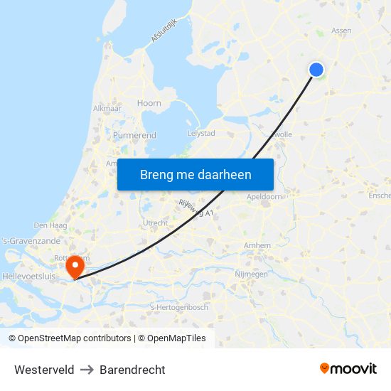 Westerveld to Barendrecht map