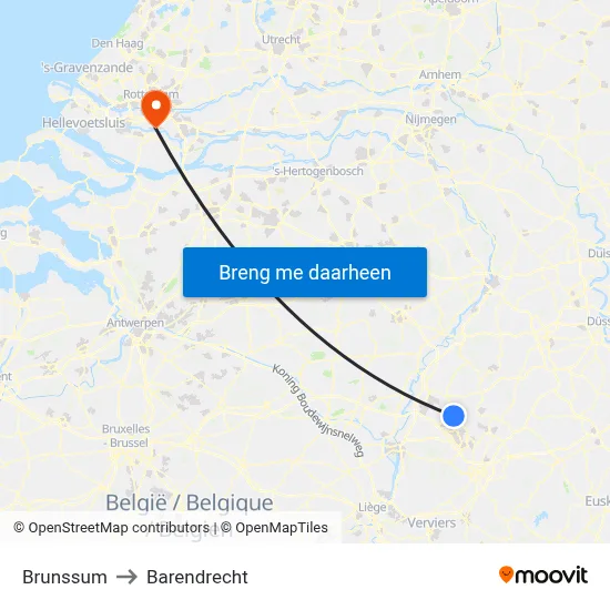 Brunssum to Barendrecht map